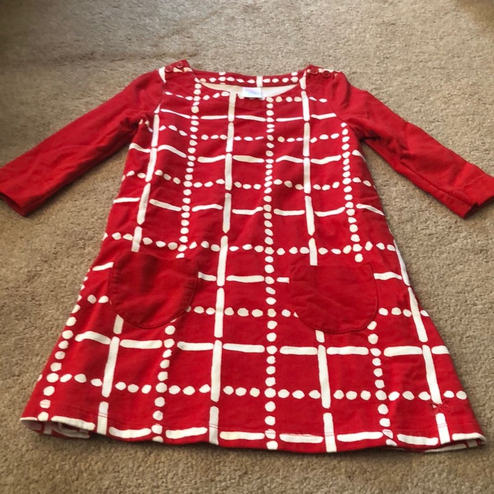 Red and white dress